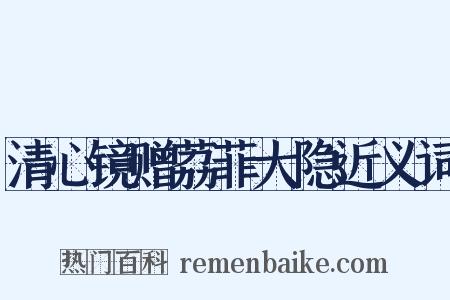 清心镜赠荔菲大隐近义词是什么意思的图片